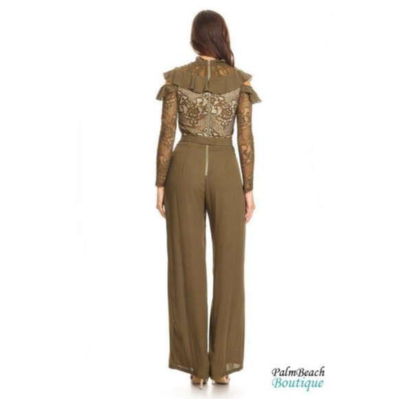 Clara Story Inc Ruffle Lace Front Jumpsuit - Picture 3 of 3
